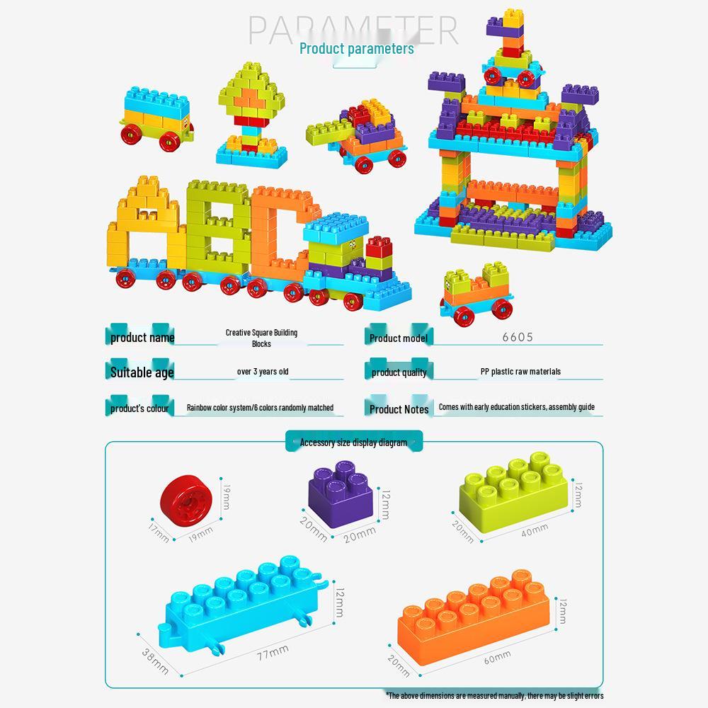 Bloques de Construcción Clásicos de Colores para Niños - Juguetes de Educación Temprana para Edades 3-6