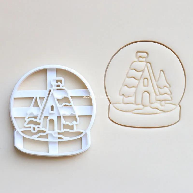 Vykrajovátka Vánoční Perníček Sněhová Vločka Santa Plastová Forma na Sušenky Razítko na Sušenky Vánoční Kuchyně DIY Pečicí Nástroje