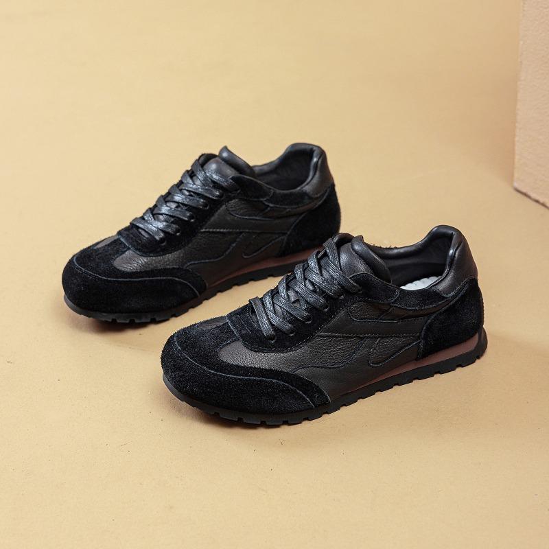 100% Genuine Leather Shoes Women Sneakers Soft Breathable Flat Casual Shoes Brand Ladies Cow Leather Shoes