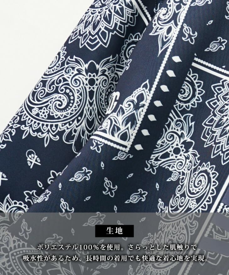 DIVINER GOLF Long Sleeve Golf Set for featuring a Paisley and Jogger Size Navy Men's Fall/Winter, Print, Stand-Up Collar, Pants. L, (Navy Logo).