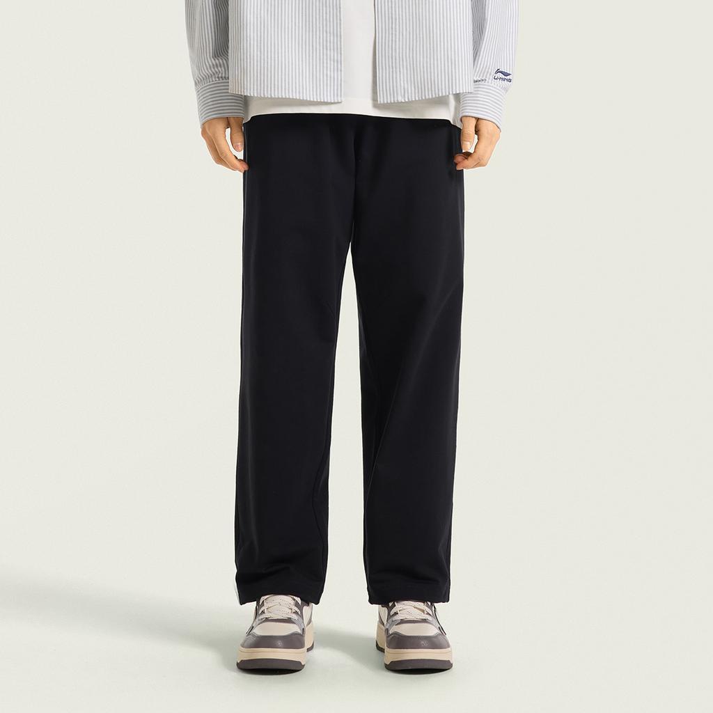 Li Ning Sports Lifestyle Series Logo Embroidered Knitted Sports Pants Men Bottoms AKLW263-1