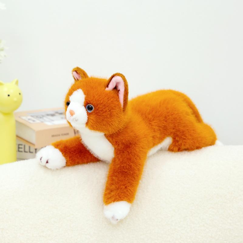 

Мягкая лежачая модель симуляция кошка плюшевая игрушка милый котенок кукла дети успокаивающая компания подушка-игрушка тряпичная кукла 40cm