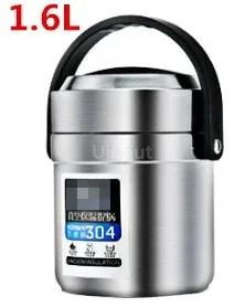 304 Stainless Steel Storage Portable rice box Food Container Lunch Dinnerware Thermal insulation Thermos School Bento Box серебряный