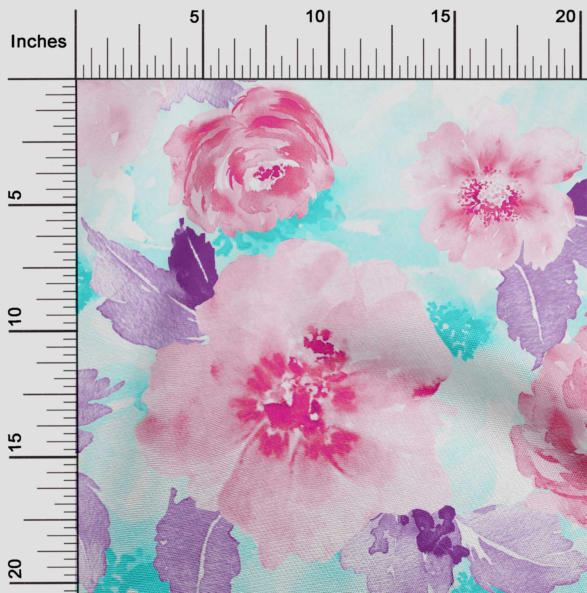 

OneOone Cotton Flex Fabric Watercolor Leaves & Peony Floral Print Fabric BTY 40 дюймів 42 Inch - Viscose Chiffon помаранчевий