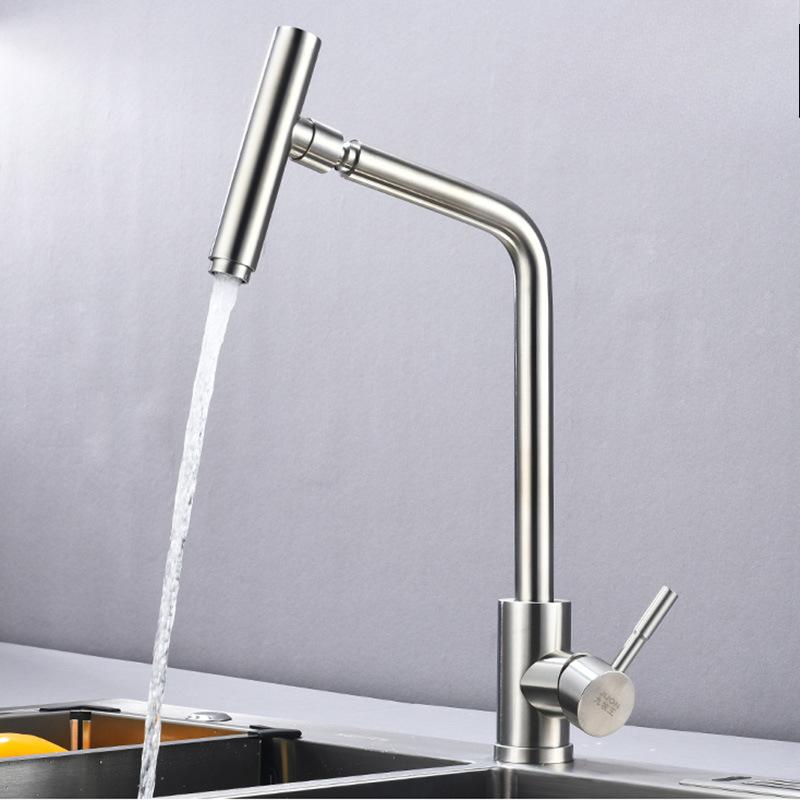 360° Rotating Kitchen Stainless Steel Three-way Microphone Universal Faucet Kitchen Hot and Cold Faucet Home Decoration