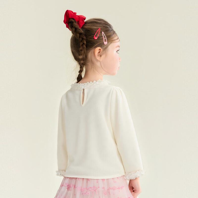 DEESHA Girls  Bow Jacquard Long Sleeve T-Shirt 120