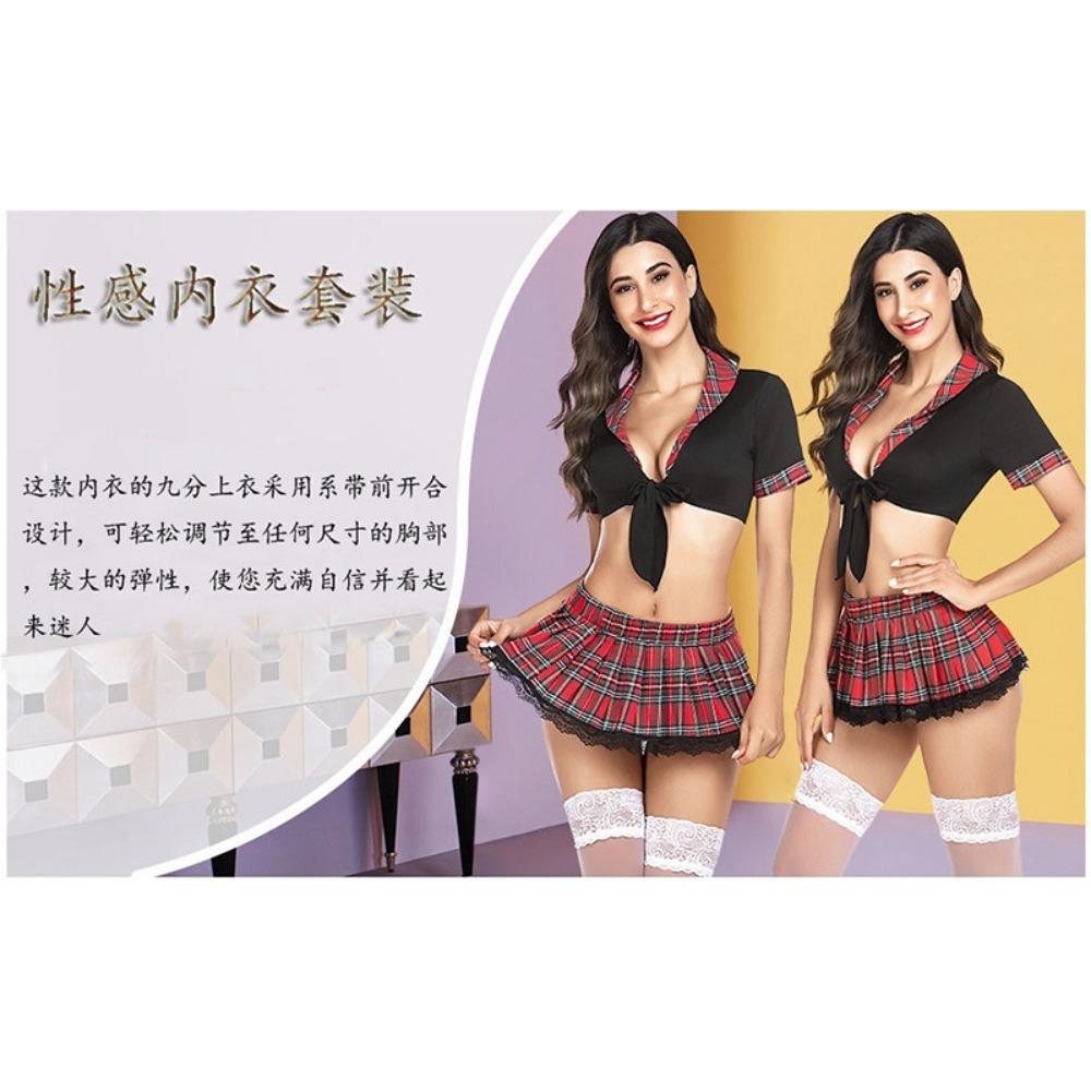 Foreign Trade European and American Sex Underwear Sexy Transparent Student Clothing Sailor Clothing Short Skirt Small Chest Uniform Temptation Set Who