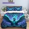Peacock Pattern Bedding Quilt Set Quilt Cover Pillowcase Home Decoration Birthday Gift (1 * Duvet Cover + 2 * Pillowcase, Without Core)