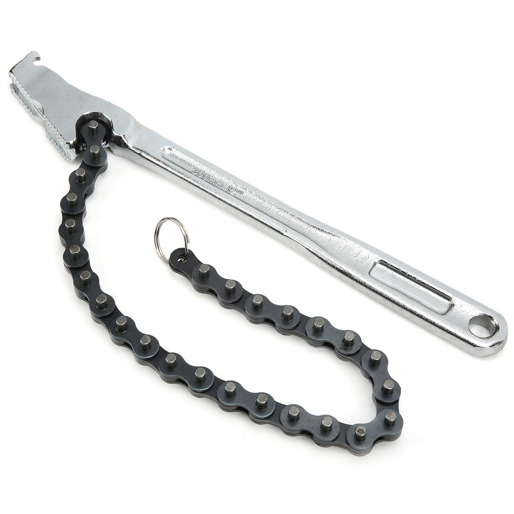 Chain Wrench High Hardness Surface Polished ChromePlated Chrome Vanadium Steel Hand Tool(12in )