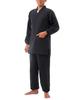 Little Island Knit Top and Bottom Elastic Sleeves and Hems Sizes Men's Samue/Jinbei Set, Fleece-Lined Set, Fall/Winter, (Dark Navy, LL-3L)