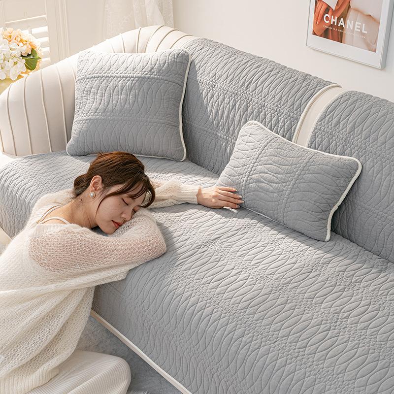 Cotton Sofa Cushion Universal In All Seasons  New Non-Slip Fabric Simple Modern High-End Living Room Backrest Towel Cover Cloth