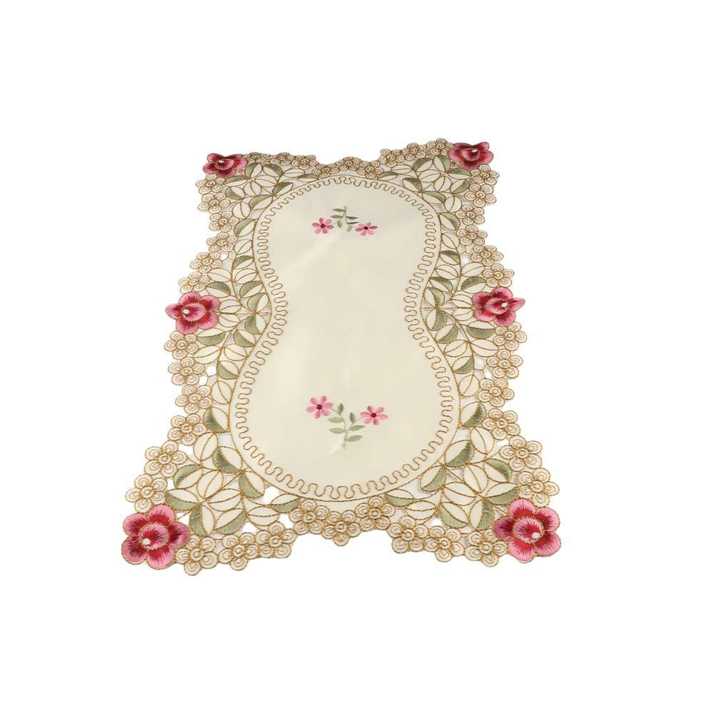 Vintage Dining Table Place Mat Non-Slip Bowl Pads Embroidered Lace Fabric Placemat  Tableware