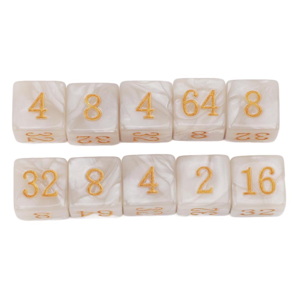 30PCS Number Dice Six Sided Multiples of 2 Number Plastic Light Weight Portable Dice   for Teaching Board Games
