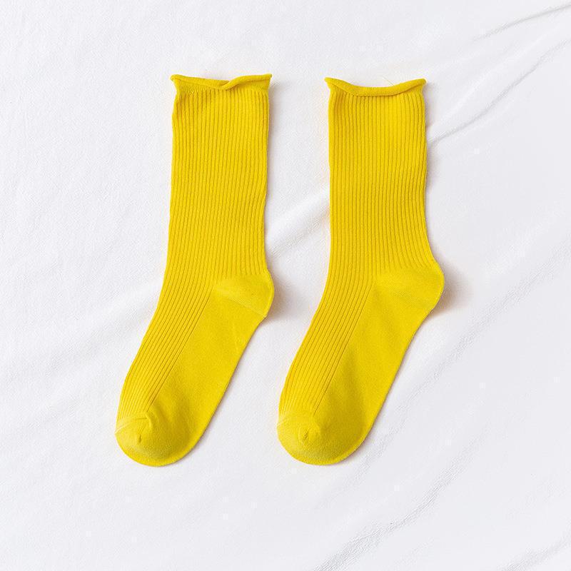 

Colorful Women s Mid Tube Socks - Trendy Spring/Autumn Candy Colors with Curling Pile Design One Size