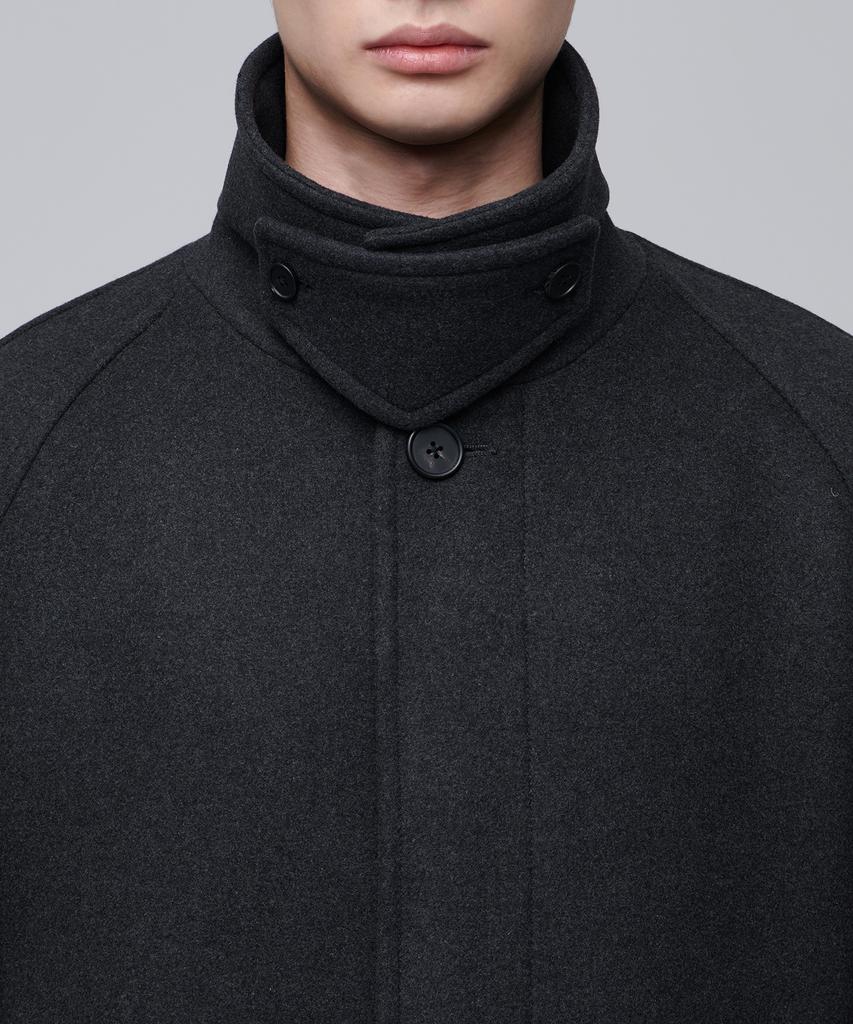 Musinsa Standard Cashmere Blend Oversized Balmacaan Coat [Charcoal Grey]