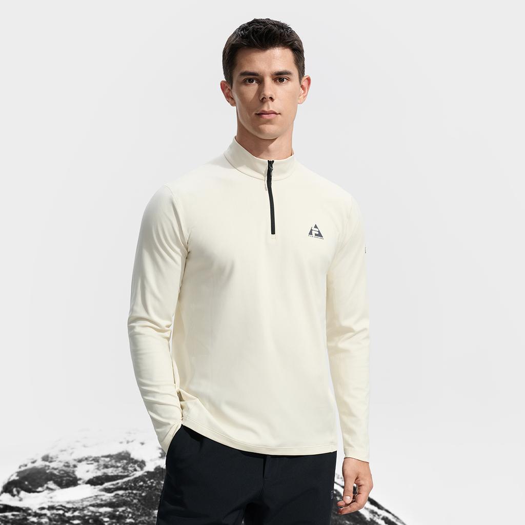 Fila Explorer Hochwertiges Lässiges Sport Klassisches Bequemes Weiches Gestricktes Warmes Langarm-T-Shirt Herren Oberteile Tau-Weiß A11M547203FIV