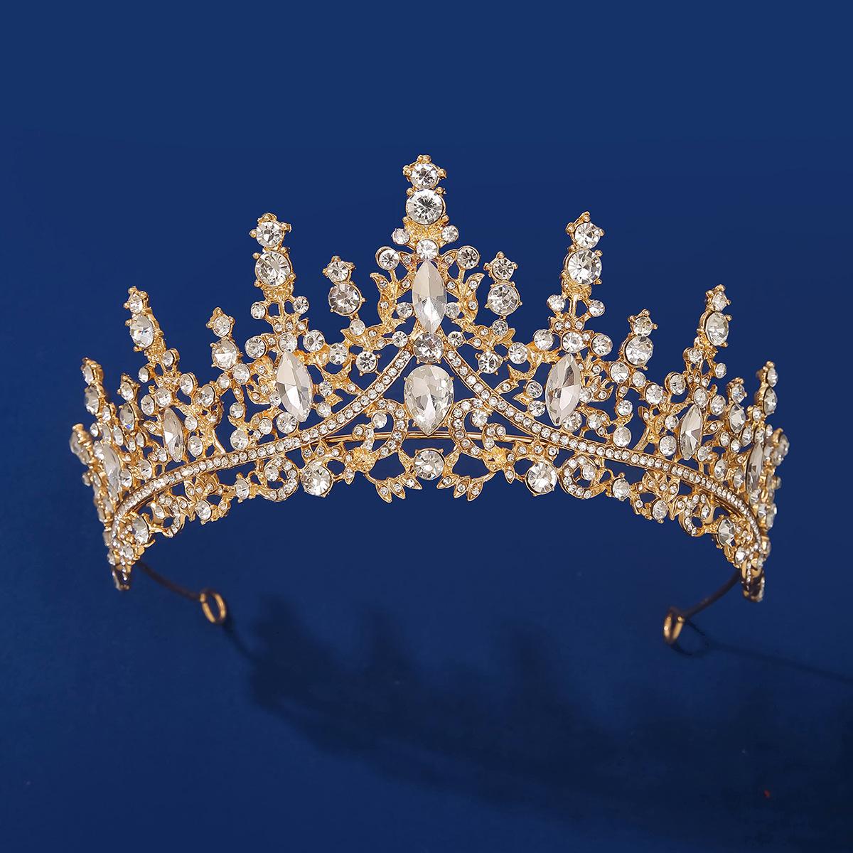 

Новый свадебный головной убор со стразами и короной, европейские и американские элегантные свадебные аксессуары, корейская универсальная повязка на голову с короной, свадебные аксессуары