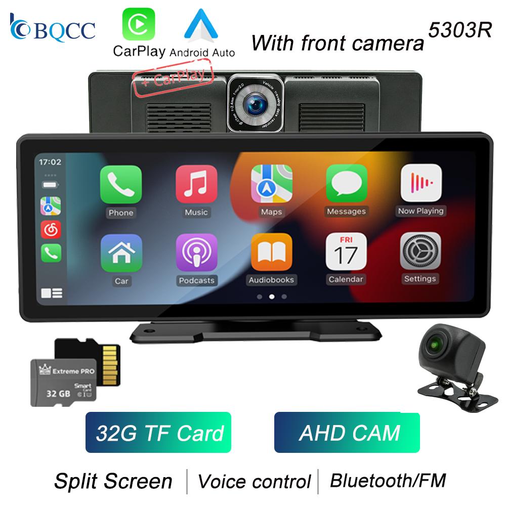 BQCC Widescreen Wireless portable car radio Carplay & Android Auto Gps Navigate mirrorlink BT Ai Voice FM multimedia player