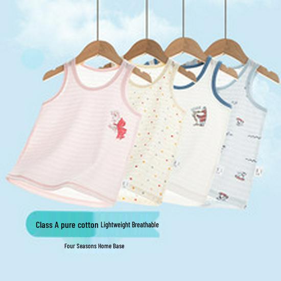 3-Piece Breathable Cotton Vest Set for Boys and Girls - Summer Style