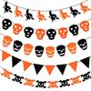 Pumpkin Bat Skull Spider Web Halloween Non-woven Flags Hanging DIY Happy Halloween Banner Funny Party Decor Pull Flag