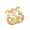 Harp Design Sense Accessory Metal Smooth Brooch for Women, High-end and Sophisticated Suit Pin, Niche Corsage