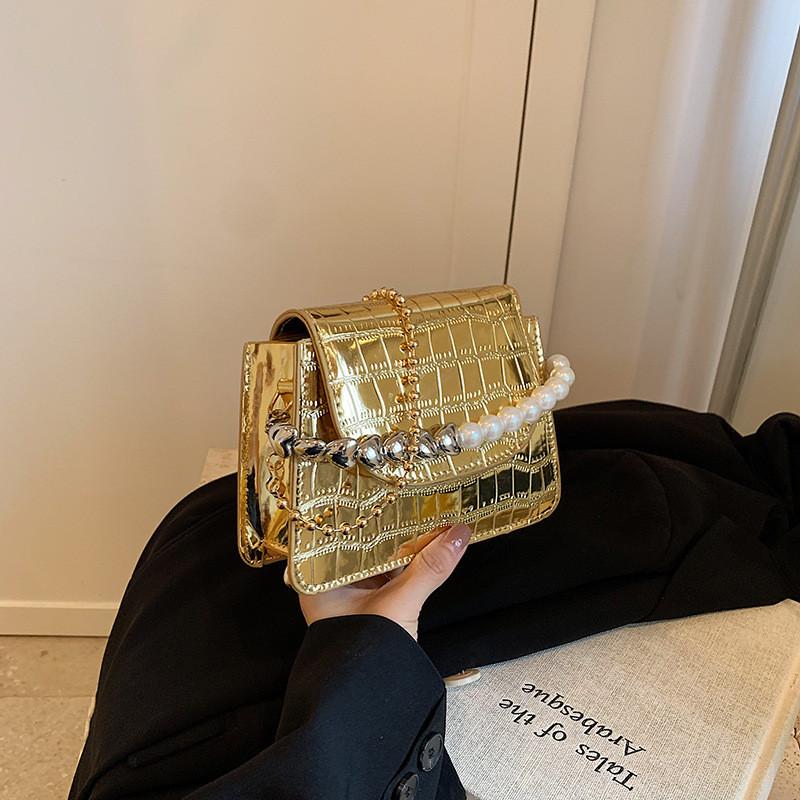 Chic Urban Minimalist Pearl Finish Small Handbag Ideal For Girls With A Trendy Design