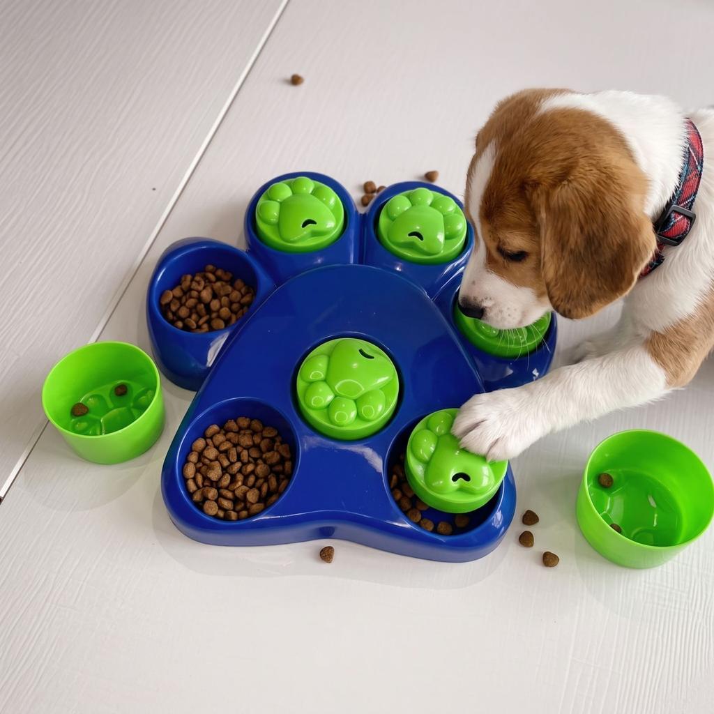 Dog Slow Feeder Puzzle Bowl - Interactive Dispensing Toy for Foraging, Slow Eating and Training