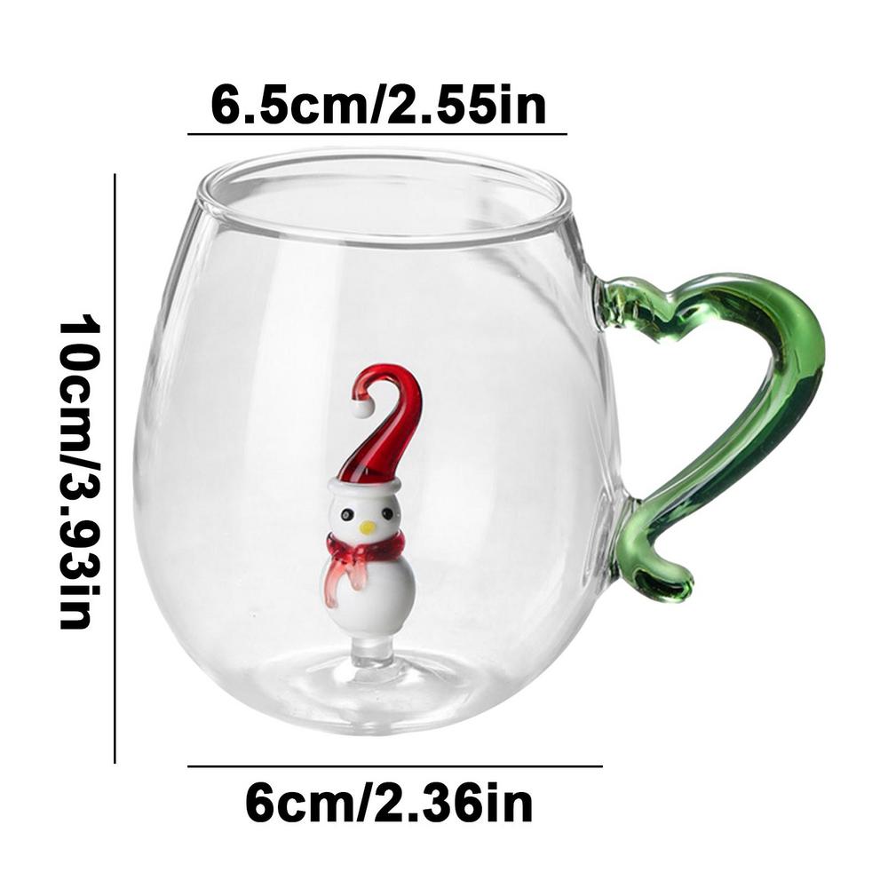 Christmas Tree Deer Coffee Mug 400ml Christmas Series Snowman Glass Cup Kids Water Tea Cup Wine Glass Milk Glass Party Decor