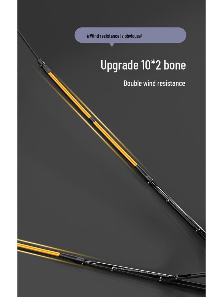 Three-Fold 20-Rib Black Glue Automatic Windproof Sun and Rain Umbrella for Customization