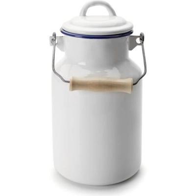 Enameled Milk Pot - IBILI - 1 Liter - Enameled Steel - Wooden Lid - Dimensions 10x21 Cm