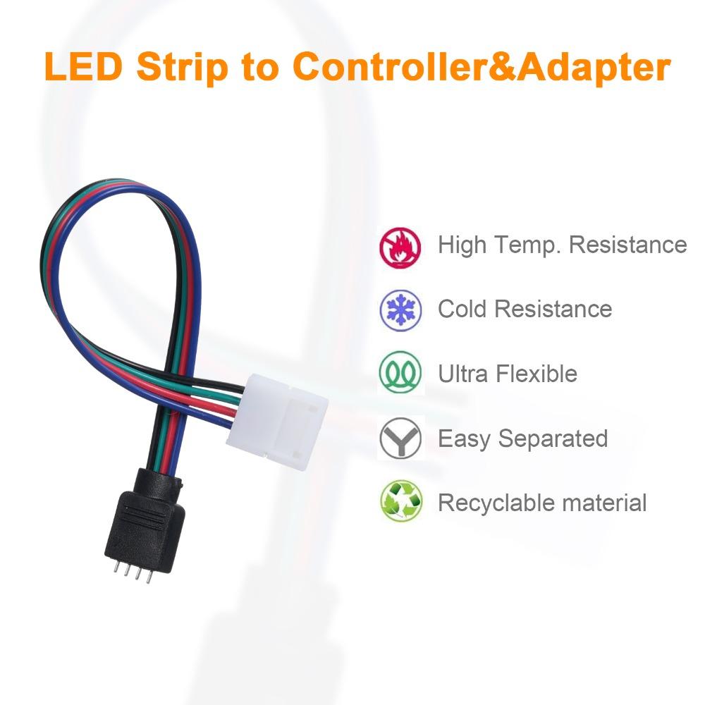 T/L Shape LED Strip Connector 4 Pin Quick Splitter Corner Connector  For DIY Lighting Project