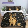 Black German Shepherd Pattern Bedding Home Decoration Birthday Gift (1 * Duvet Cover + 2 * Pillowcase, Without Core)