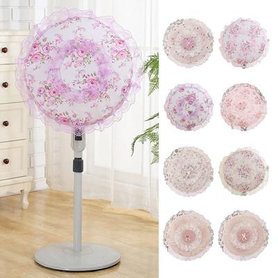 Lace Flower Electric Fan Cover Anti-pollution Dustproof Floor-Standing/Desktop Fan Sleeve Anti Pinch Hand Round
