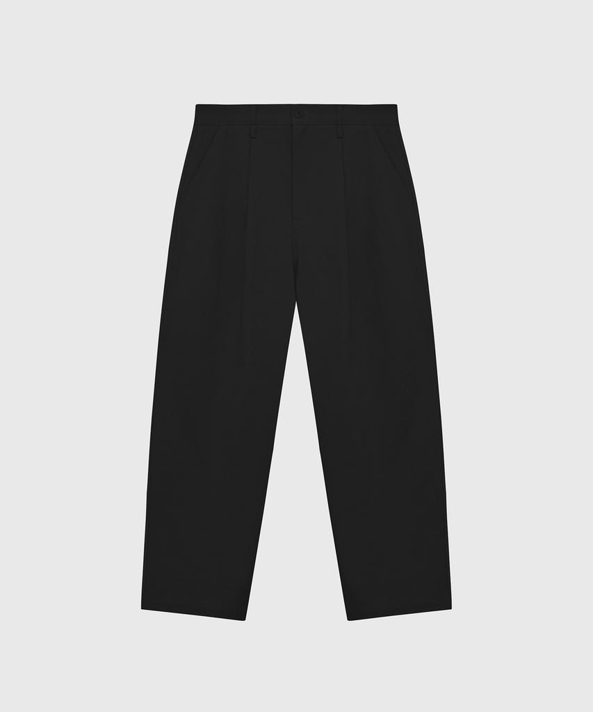 Beideu Double Loop Pleated Trousers Black