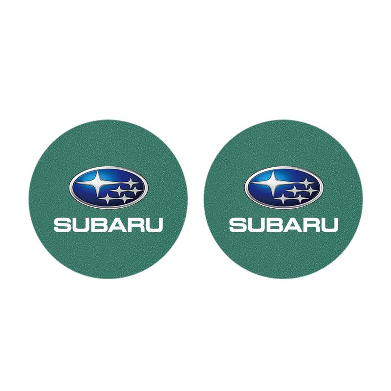 2Pcs Car Anti Slip Mat Coaster Water Cup Slot For Subaru Outback Ascent Levorg Smart Forester Impreza Tribeca Legacy STI Mpreza Y4