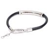 CELINE 460ZW3BLM Soleil calfskin and rhodium-finish brass Bracelet Silver / BlackUsed