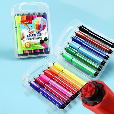 12/24 Colors Washable Watercolor Paint Pens Set Non-toxic Fire Paint Seal Mark Pen for Kid Draw Art Supplies