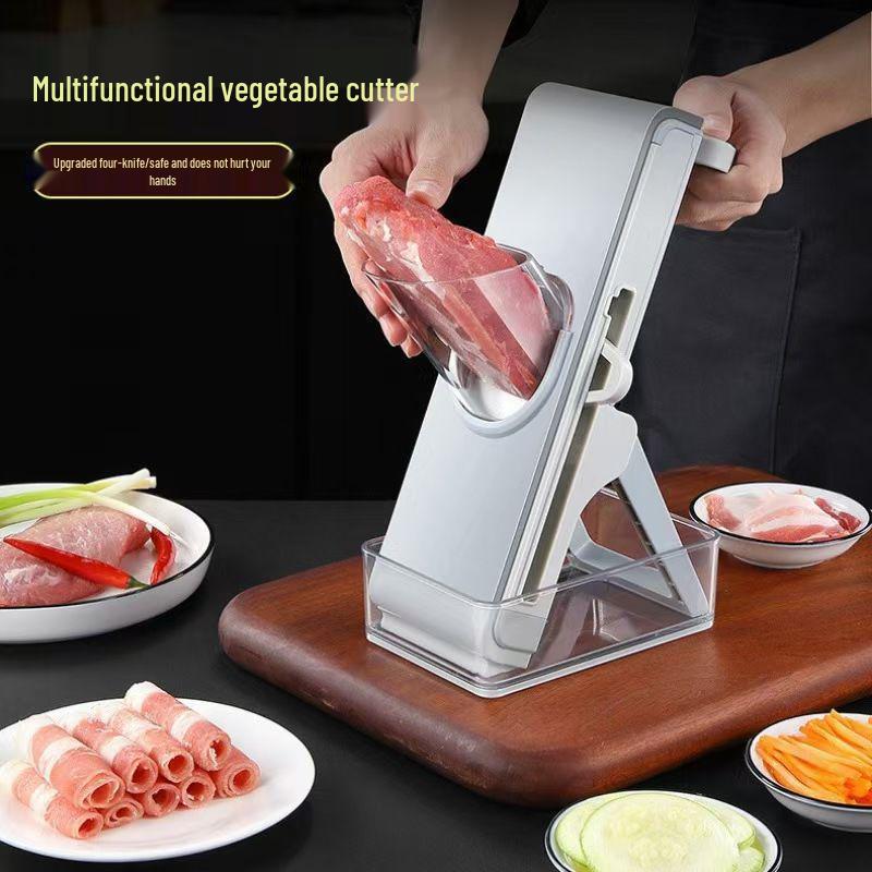 Adjustable Manual Meat and Vegetable Slicer - Multi-Functional Grater & Cutter