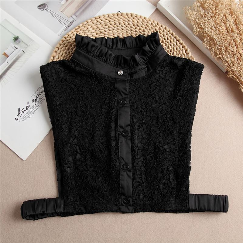 Elegant Embroidery Hollow Fake Collar Detachable Half Blouse Shirt Stand Collar For Women Girls Sweater Decoration False Collar