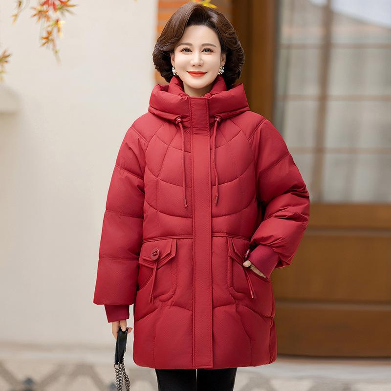 2025 new women's winter Korean cotton jacket, women's thickened mid-length cotton jacket, loose padded jacket