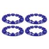 4Pcs 6 Inch ATV Wheel Trim Hub Protection Decor Plastic Tires Decorative Rim Guard Universal for Go Kart Blue