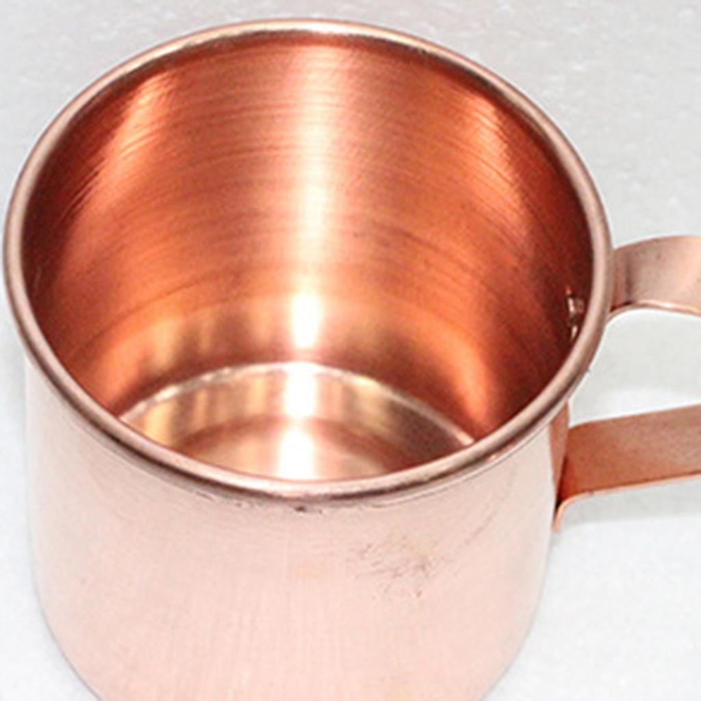 Handmade Copper Tea Cup Water Wide Mouth Portable Drinkware with Lid