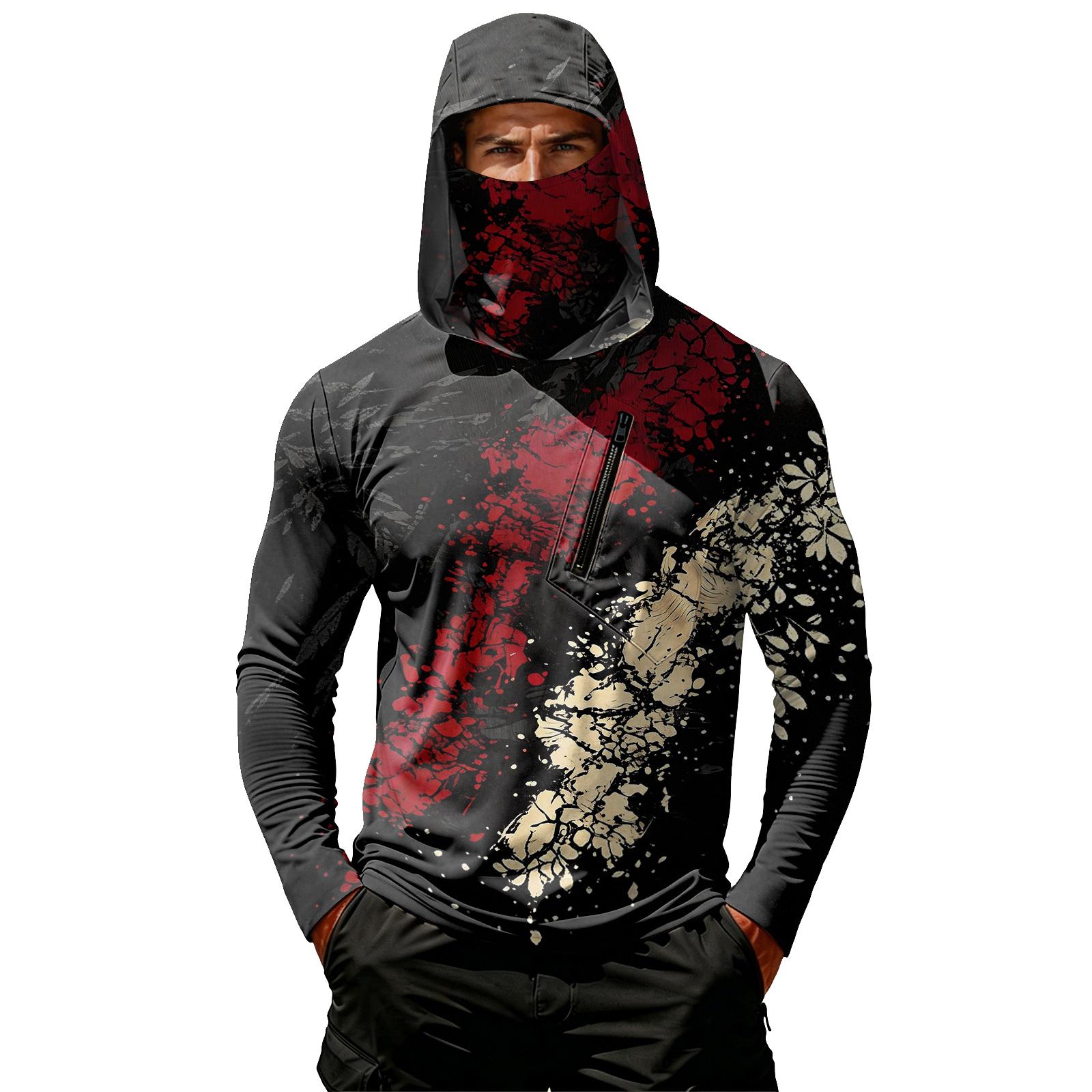 Men s Casual Hooded Long Sleeve Sunscreen Top L 1770₽