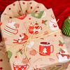 Christmas Wrapping Paper Vintage Thick Brown Holiday Gift Wrap with Christmas Tree Truck Snowflake