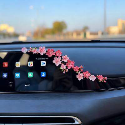 3D Pływający Kwiat Wiśni Dekoracje Samochodowe Naklejki Żywiczne DIY Modne Ozdoby Do Samochodu Tylne Pasują Do Samochodów Pojazdów Elektrycznych