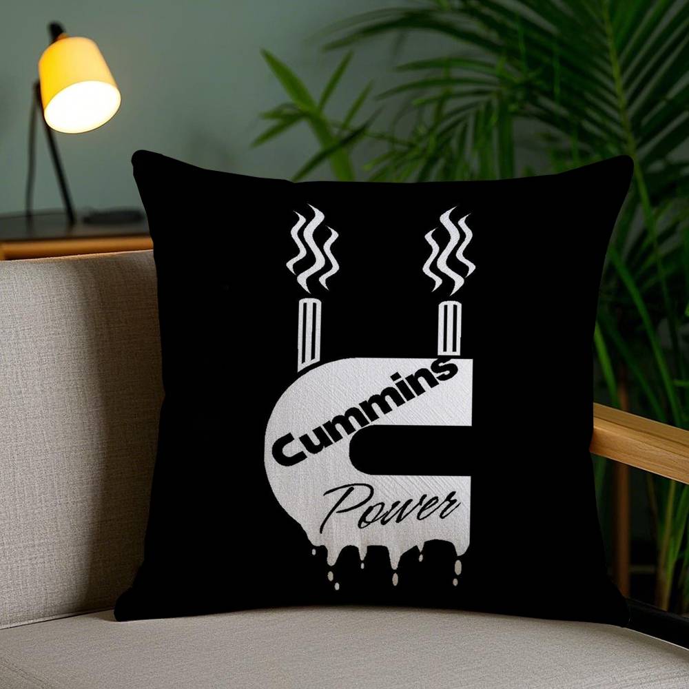 Gas Fueled Engine C-CumminsS Pillow Case Sofa Short Plush Double-sided HD Printing Room Home Office Gift Cushion Cover