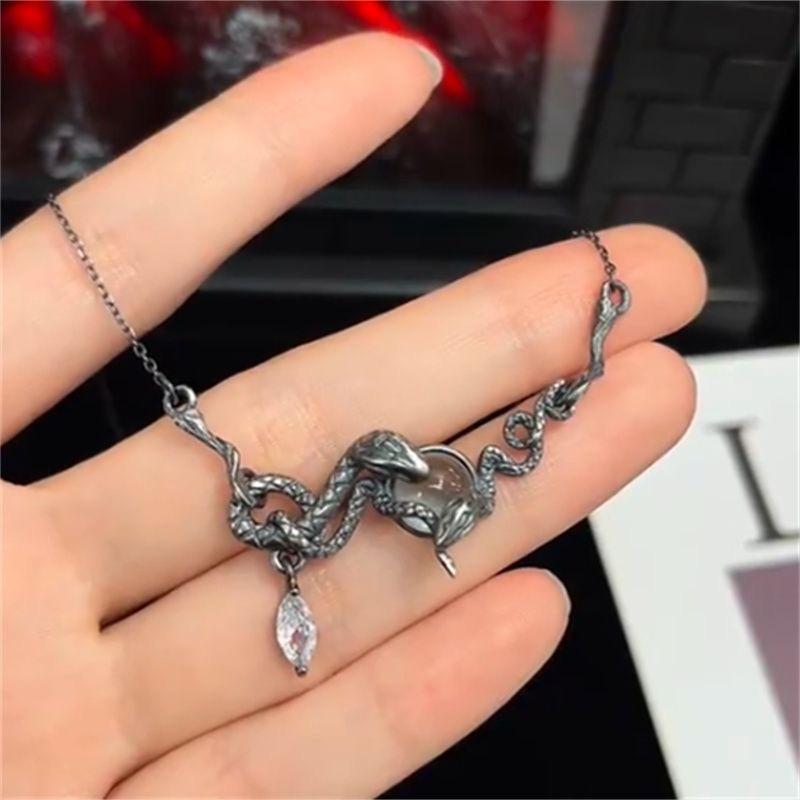 

Dual Retro Stunning Snake Beaded Necklace Fashionable Statement Piece For Wear Unisex