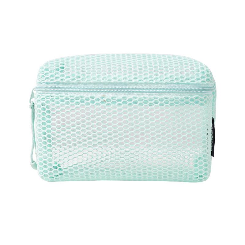 

Mesh Travel Toiletry Bag - Clear Zipper Travel Organizer, Reusable Cosmetic Makeup Bag For Women & Men зелений