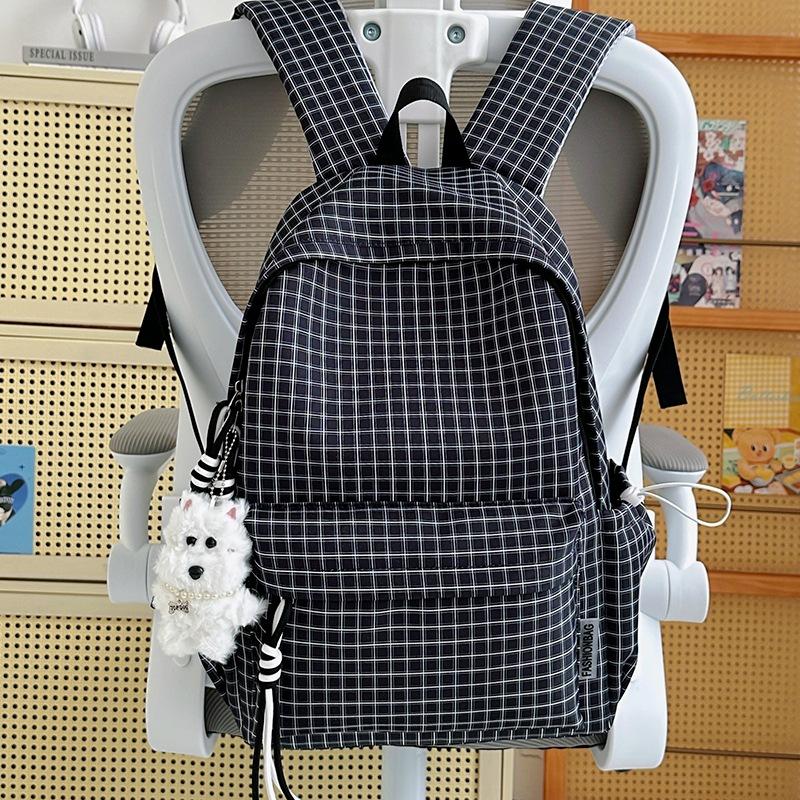Schoolbag New Mori Plaid School Bag Student Party Korean High Value Casual Backpack Large Capacity Lightweight Backpack