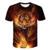 Boys 3D Animal Tiger T Shirt Short Sleeve 3D Print Summer Streetwear Cool Polyester Kids 3-12 Years School Outdoor Daily